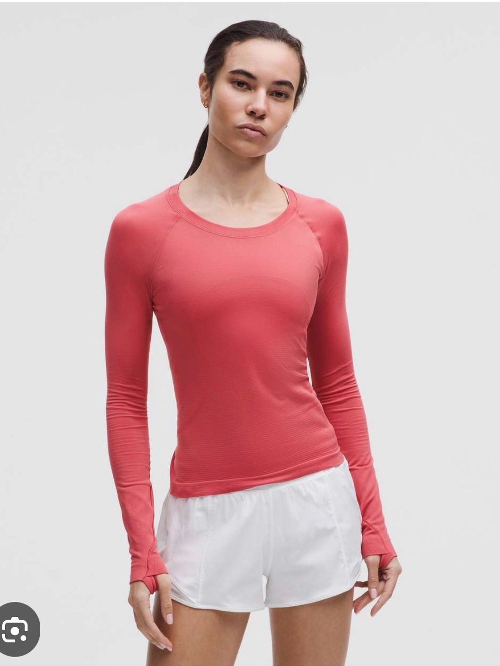 Lululemon Swiftly Tech Waist Length Long-Sleeve, Desert Red, 6